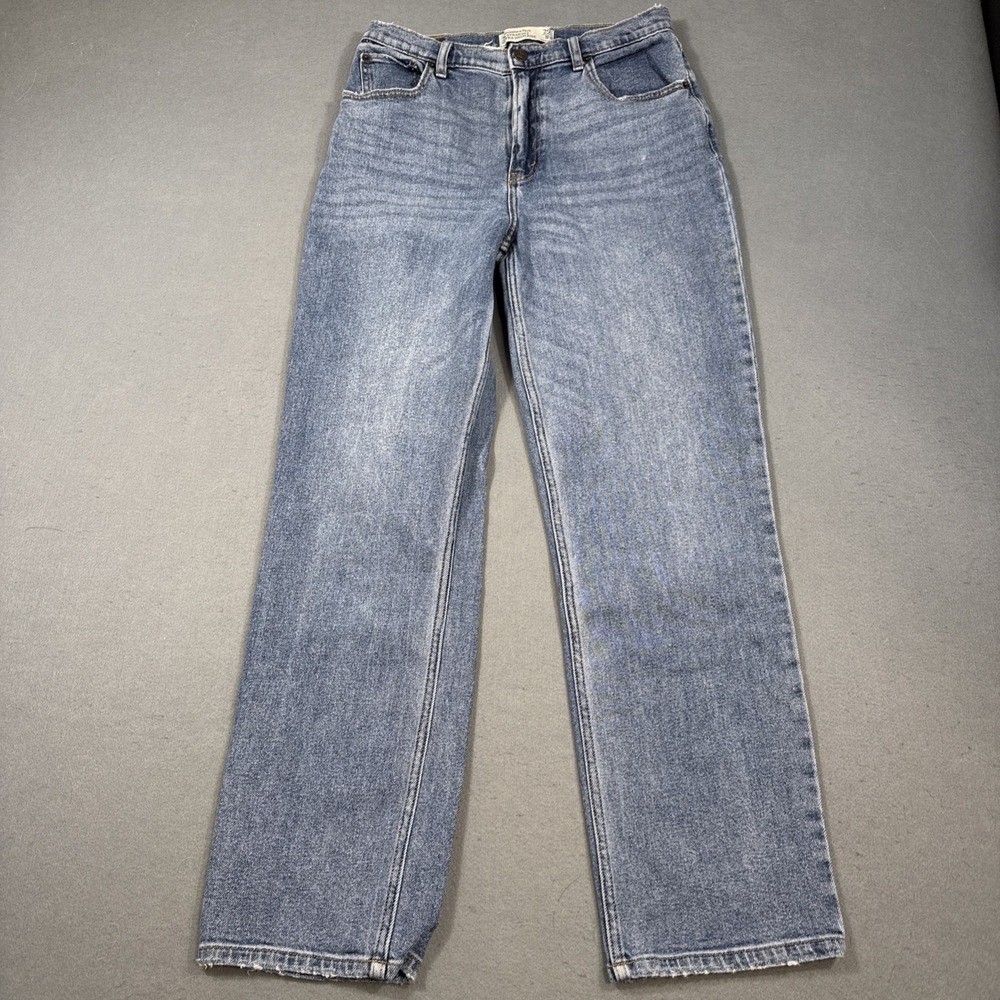 American Eagle High Rise Strigid Straight  BAGGY Jeans Light Wash WOMENS 4 Denim